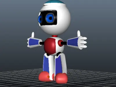 Robot with two thumbs Free low-poly 3D model