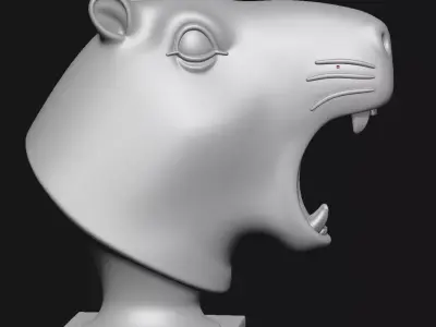 Capybara head sculpture 3D print model