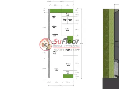 House 6x18m code 657 - Sketchup 3D model 3D model 3D model