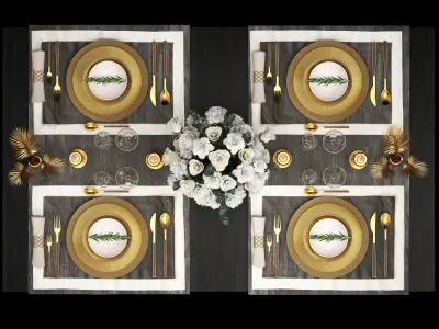 Luxury table setting 3D model