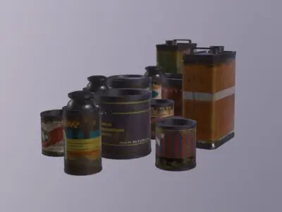 Paint Cans Low-poly 3D model