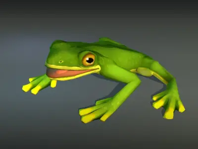 Animated Frogs Pack Low-poly 3D model