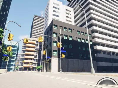 City Downtown Skyscraper Street - Unreal - Lot 09 Low-poly 3D model