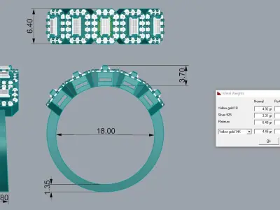 Jewelry Ring Gold 3D print model 26