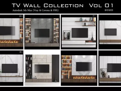 TV Wall Collection  Vol 01 3D model
