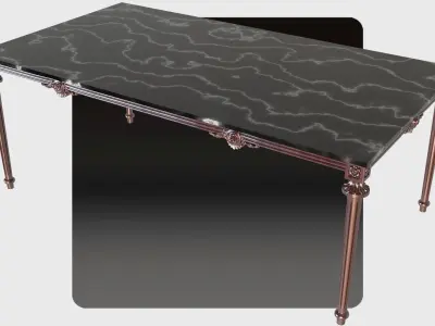 Carved dinner table for cnc 12 3D model