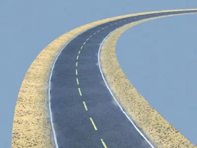 Realistic Desert Road High Resolution 3D model