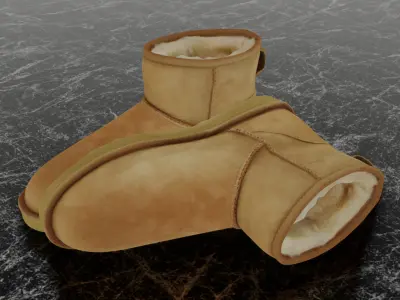 UGG - CAMEL 3D SHOES BOOTS Low-poly 3D model