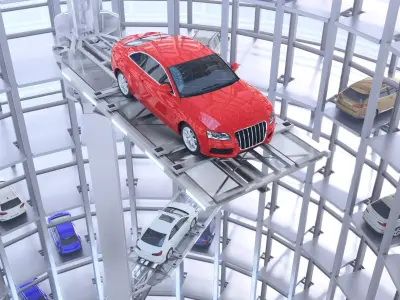 Automated Car Parking with animation 3D model