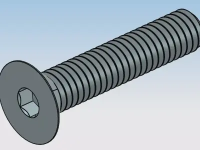 Hex drive flat head screw M4 3D print model