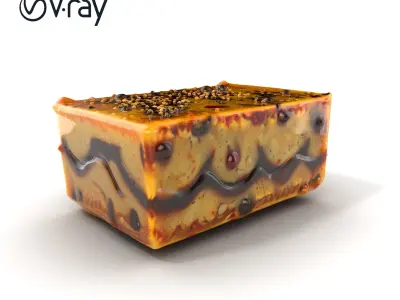 Sesame Halva Dessert D Model Pack Low-poly 3D model