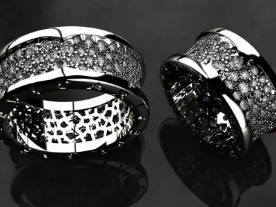 BULGARI B Zero 1 Rings With Gems - 2 Sizes BVLGARI  3D print model