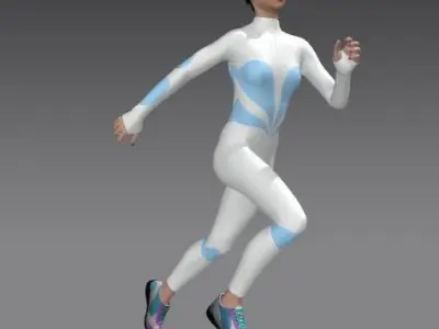 Sporty girl Low-poly 3D model