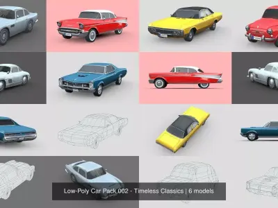 Low-Poly Car Pack 002 - Timeless Classics