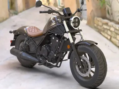 motorcycle honda Rebel 500 with high quality PBR textures 3D model