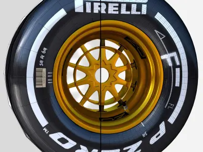 E23 Medium front tyre Low-poly 3D model