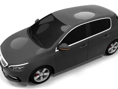 PEUGEOT 308 2015 LOWPOLY Low-poly 3D model