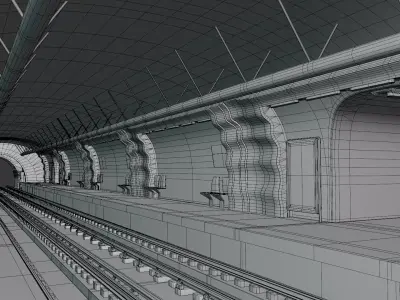 Metro station Paris 3D model