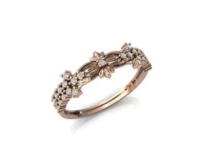 Women Ring Diamond Stone STL 3DM Lightweight Printable 3D print model 6