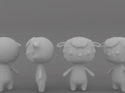 Sheep low poly animated v001 3d model Low-poly 3D model