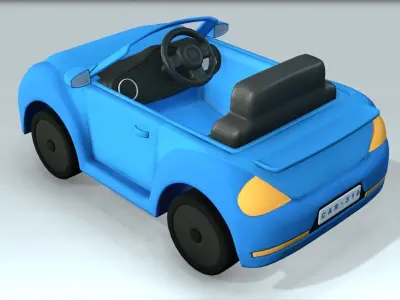Kids Motor Car Low-poly 3D model