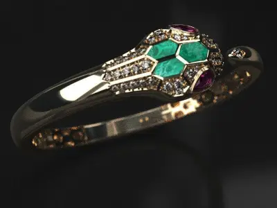 Serpenty Malachite bangle  bracelet 3D print model