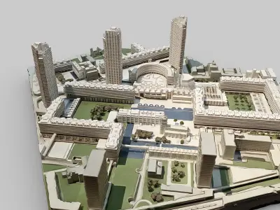 3d Barbican Estate Model 3D model