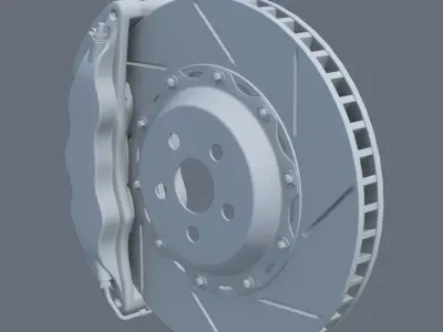 Car braking system Low-poly 3D model