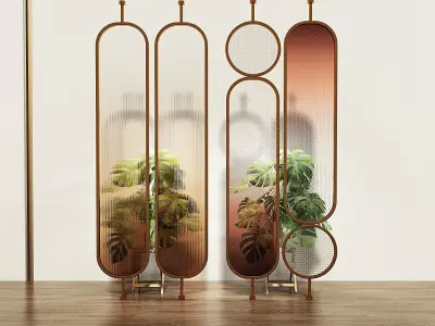 Glass Folding Screen 3D model