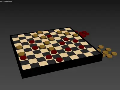 Checkers Game Free 3D model