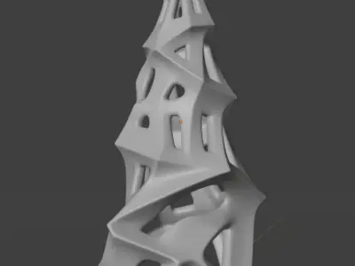 Abstract Geometric Christmas Tree 3D print model