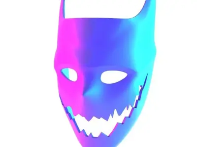 Oni Batman Joker Mask Minimalist toy 3D print model