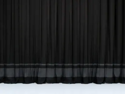 Large Curtains - Black and Brown 3D model