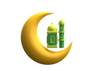 Crescent Moon and mosque doom 3D model