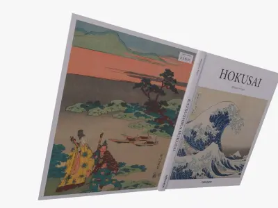 Hokusai Book Low-poly 3D model