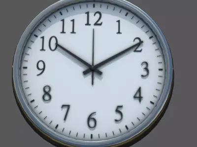 Wall Clock Low-poly 3D model