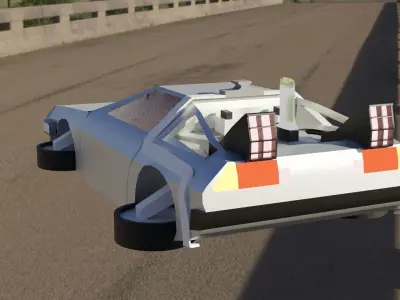 Back to the Future Delorean Low-poly 3D model
