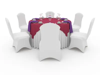 Banquet Table and Chair 37 3D model