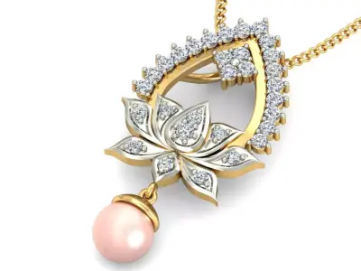 Solitaire Women Pendant 3dm STL OBJ FBX Renders Details 3D print model 21