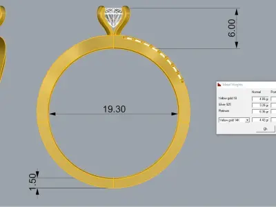 Gold ring  Jewelry 3D print model purchase