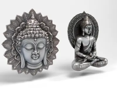 Buddhas Low-poly 3D model