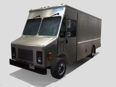 Grumman truck bare metal Low-poly 3D model