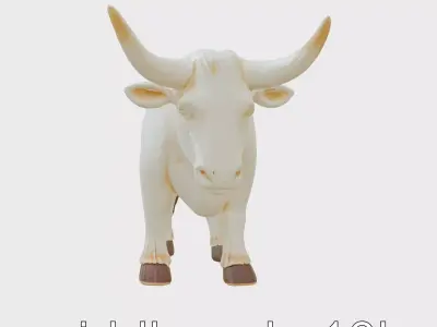 Old West Longhorn Ornament Sculpture Low-poly 3D model