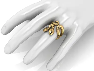 Mattioli the queen of desert snake ring 3D print model