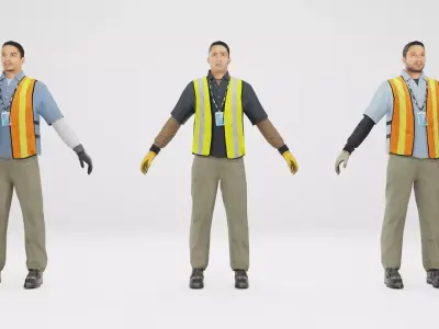 Worker Pack Low-poly 3D model Low-poly 3D model