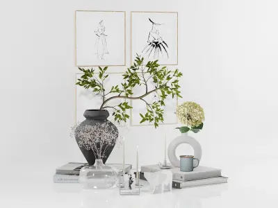 White Decorative Set 3D model