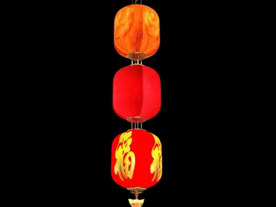 Chinese red  lantern 3D model purchase