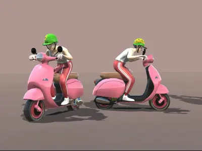 Scootie  Riders Animations  Low-poly 3D model