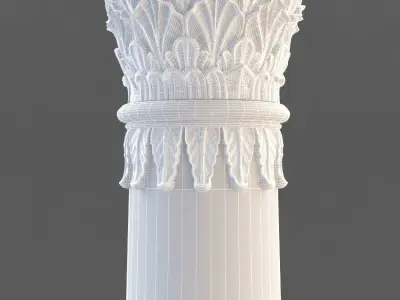 Column wooden 3D model