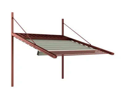 Motorized Pergola 3 antique copper matte 3D model